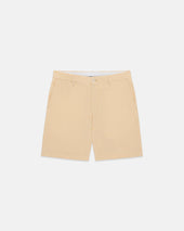 Gold Cotton Seersucker Shorts