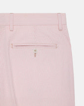 Pink Cotton Seersucker Shorts