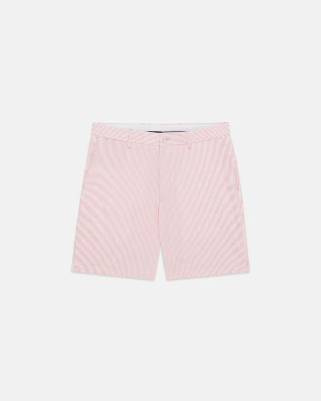 Pink Cotton Seersucker Shorts