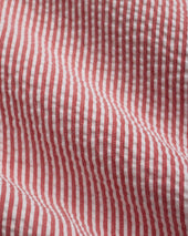 Red Cotton Seersucker Shorts