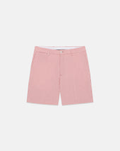 Red Cotton Seersucker Shorts