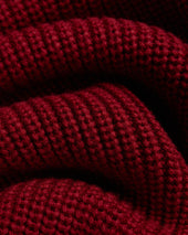 Red Shaker Knit Cotton Crew Neck Sweater