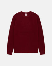 Red Shaker Knit Cotton Crew Neck Sweater