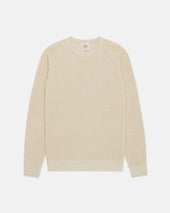 Natural Shaker Knit Cotton Crew Neck Sweater