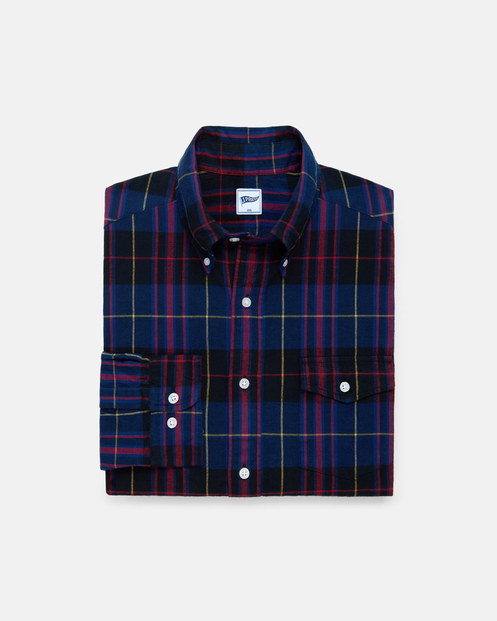 Plaid Cotton Flannel Sport Shirt Trim Fit