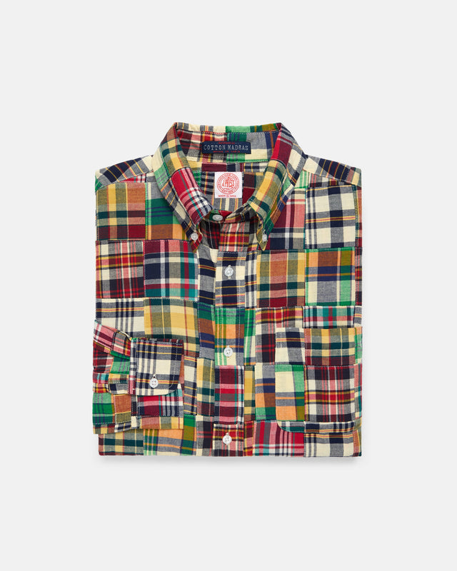 Patchwork Madras Button Down Sport Shirt Classic Fit