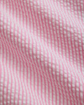 Pink White Stripe Seersucker Sport Shirt Classic Fit