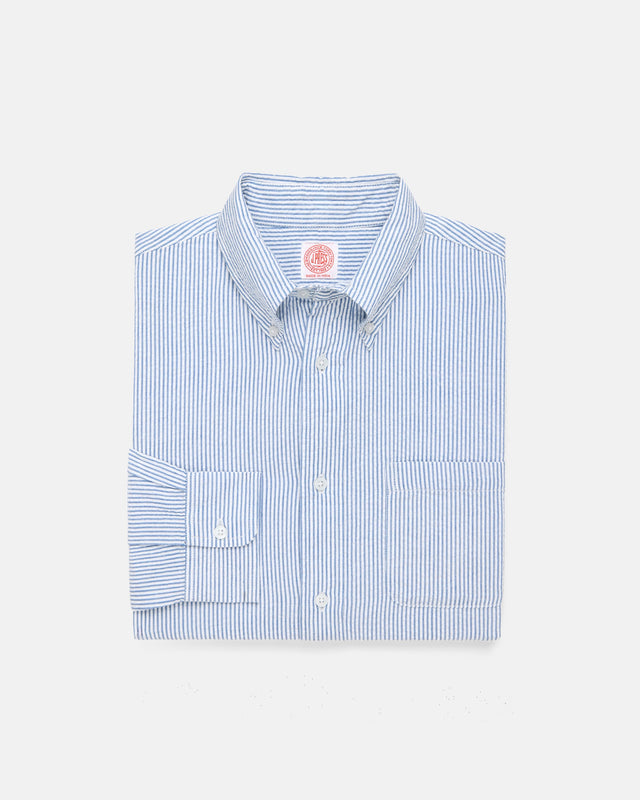 White Stripe Seersucker Sport Shirt Classic Fit