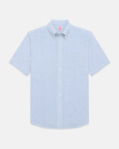 White Seersucker Short Sleeve Shirt Classic Fit