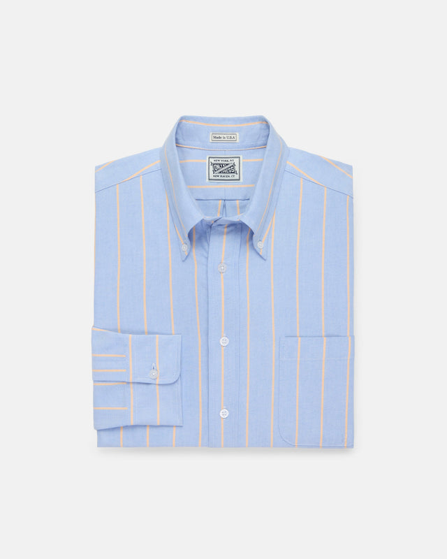 J Press X Only Ny Made In Usa Orange Stripe Oxford Cloth Sport Shirt