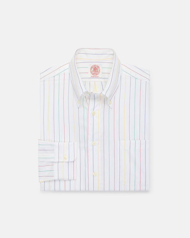 Made In Usa Multicolor Stripe Oxford Button Down Shirt