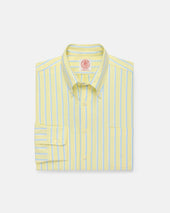 Made In Usa Blue White Stripe Oxford Cloth Sport Shirt Classic Fit