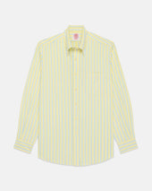Made In Usa Blue White Stripe Oxford Cloth Sport Shirt Classic Fit