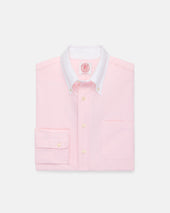 Made In Usa Pink Contrast Collar Oxford Cloth Sport Shirt Regular Fit