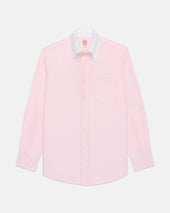 Made In Usa Pink Contrast Collar Oxford Cloth Sport Shirt Regular Fit