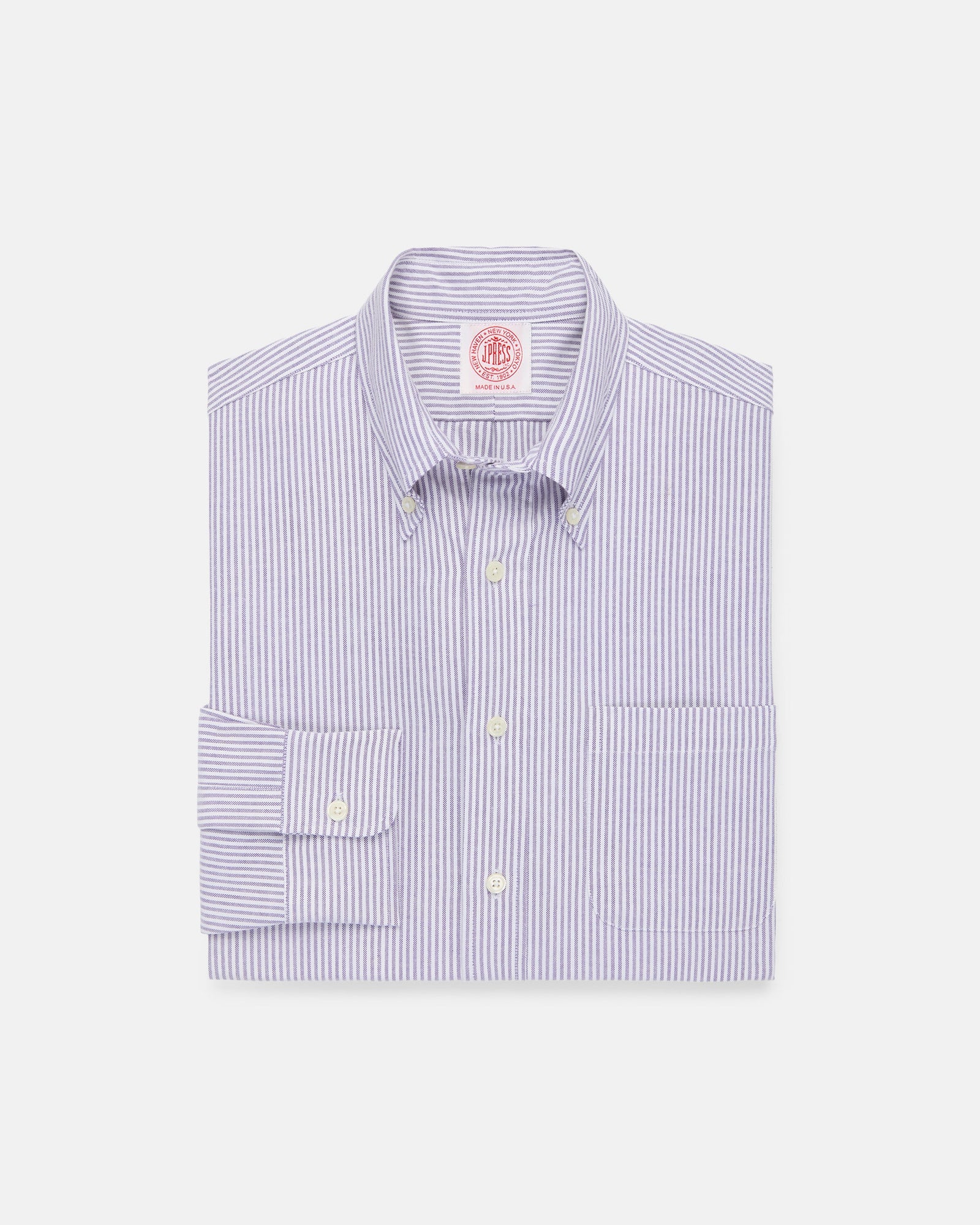 Made In Usa Purple University Stripe Oxford Cloth Shirt Classic Fit