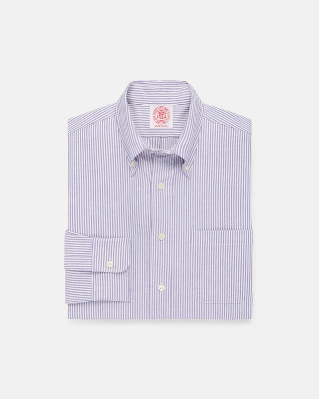 Made In Usa Purple University Stripe Oxford Cloth Shirt Classic Fit