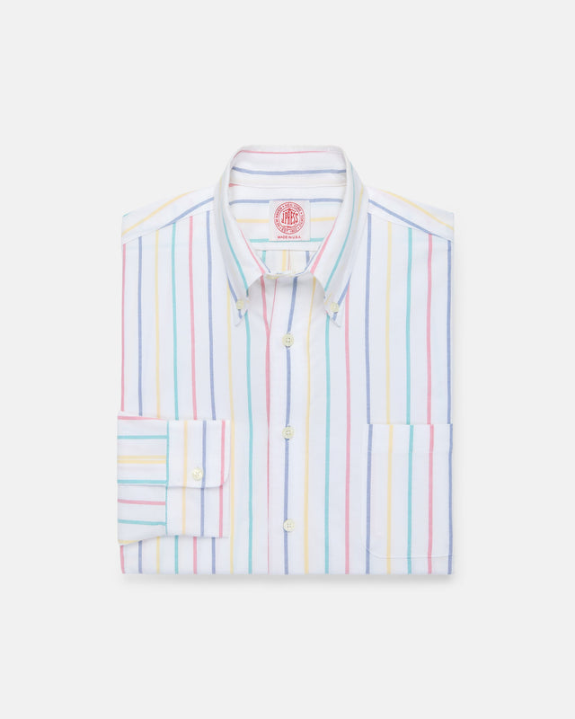 Made In Usa Multi Stripe Oxford Cloth Sport Shirt Classic Fit