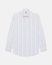 Made In Usa Multi Stripe Oxford Cloth Sport Shirt Classic Fit