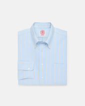 Made In Usa Light With Orange Stripe Oxford Cloth Sport Shirt Classic Fit