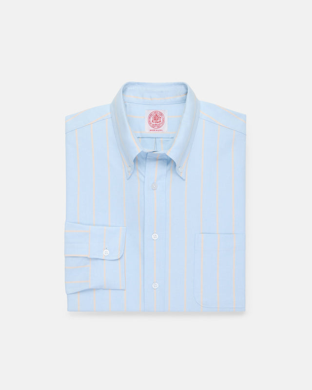 Made In Usa Light With Orange Stripe Oxford Cloth Sport Shirt Classic Fit