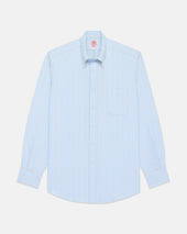 Made In Usa Light With Orange Stripe Oxford Cloth Sport Shirt Classic Fit