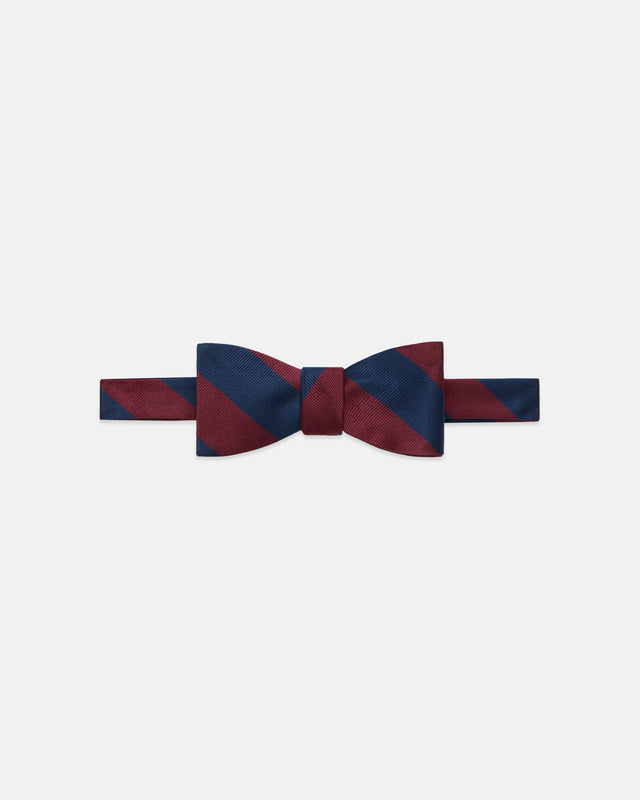 Made In Usa Burgundy Guard Stripe Repp Bow Tie