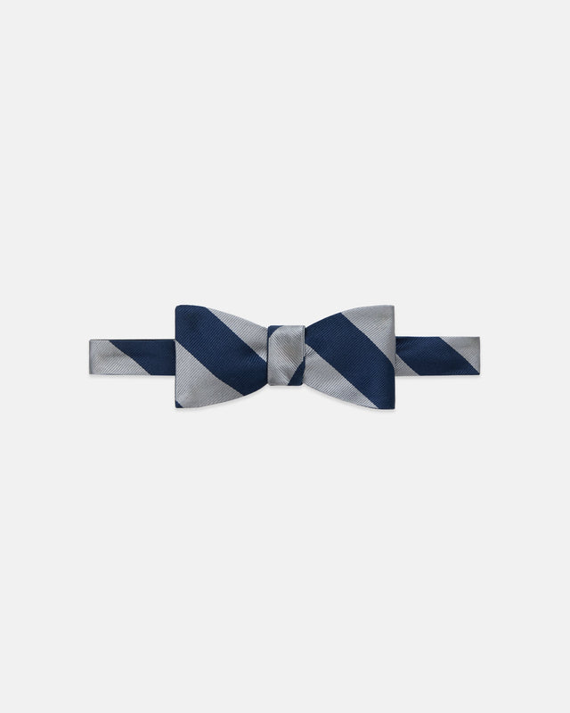 Made In Usa Grey Guard Stripe Repp Bow Tie