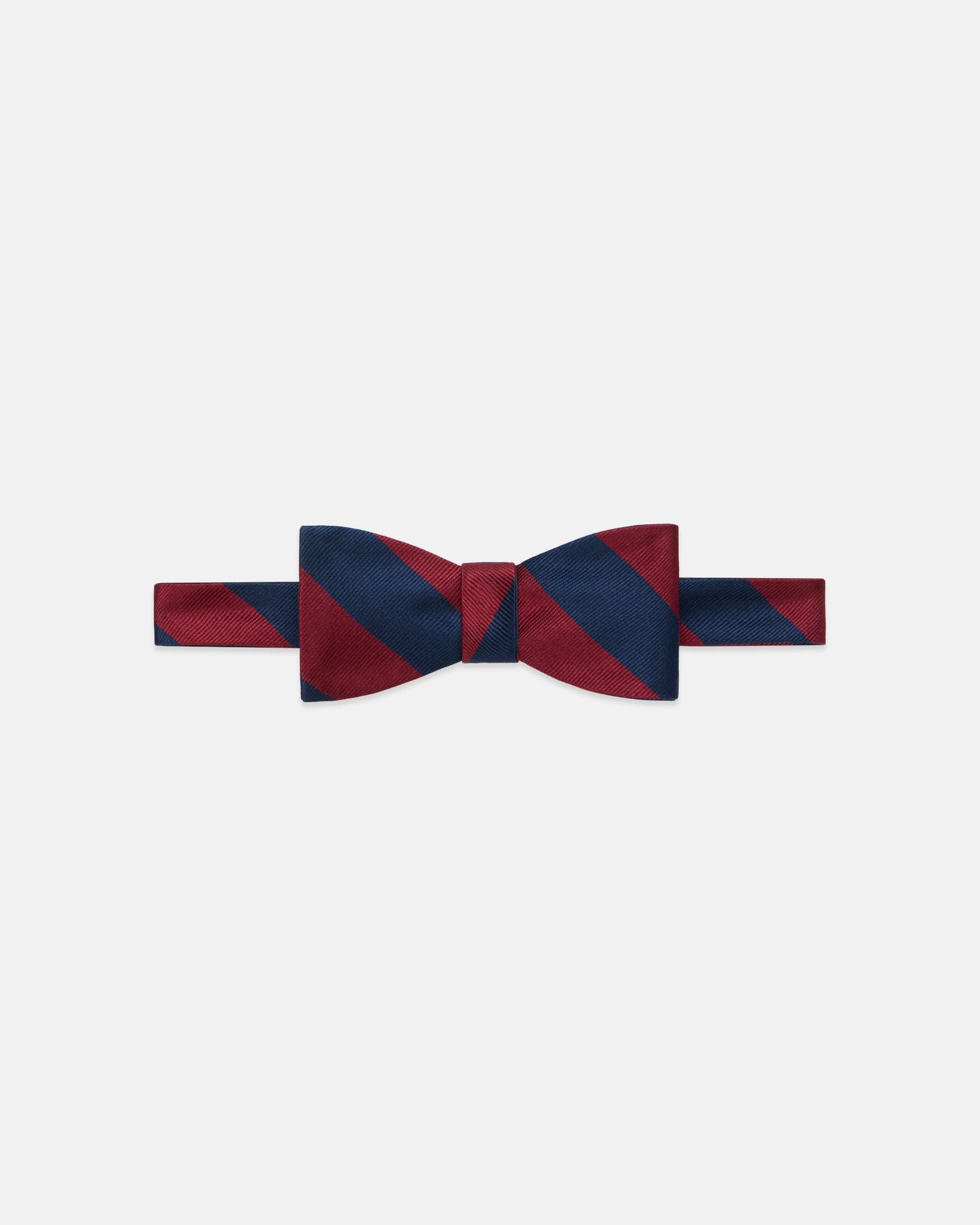 Made In Usa Dark Red Guard Stripe Repp Bow Tie