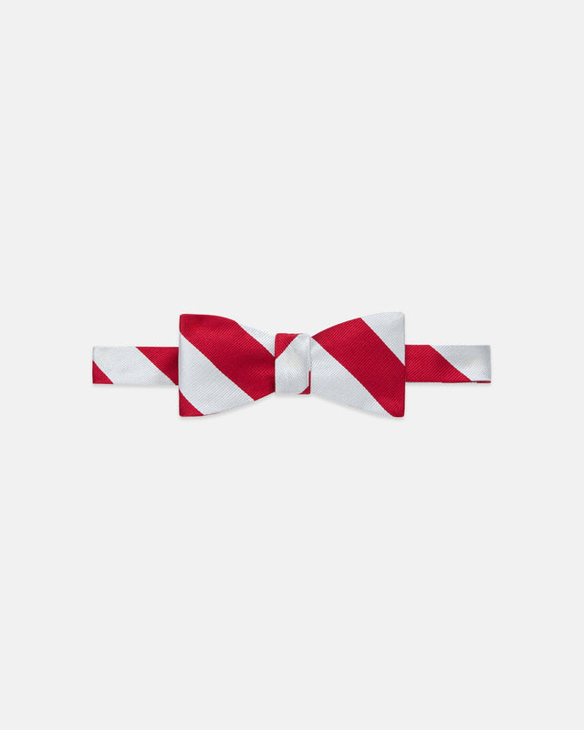 Made In Usa Red White Guard Stripe Repp Bow Tie