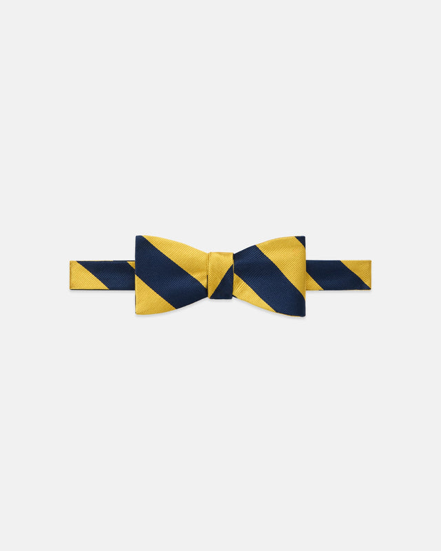 Made In Usa Yellow Guard Stripe Repp Bow Tie