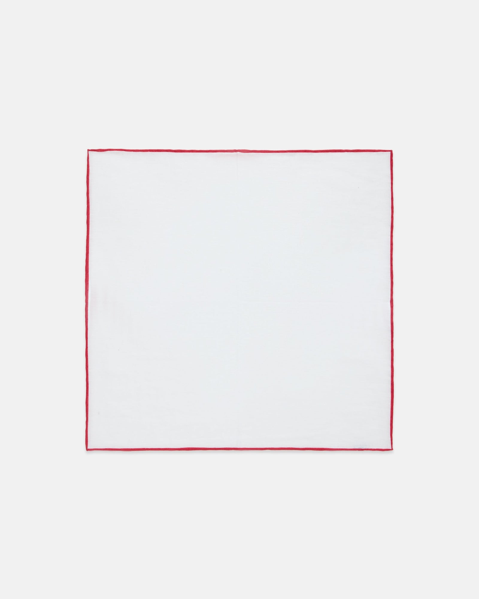 Made In Italy With Red Edge Linen Pocket Square