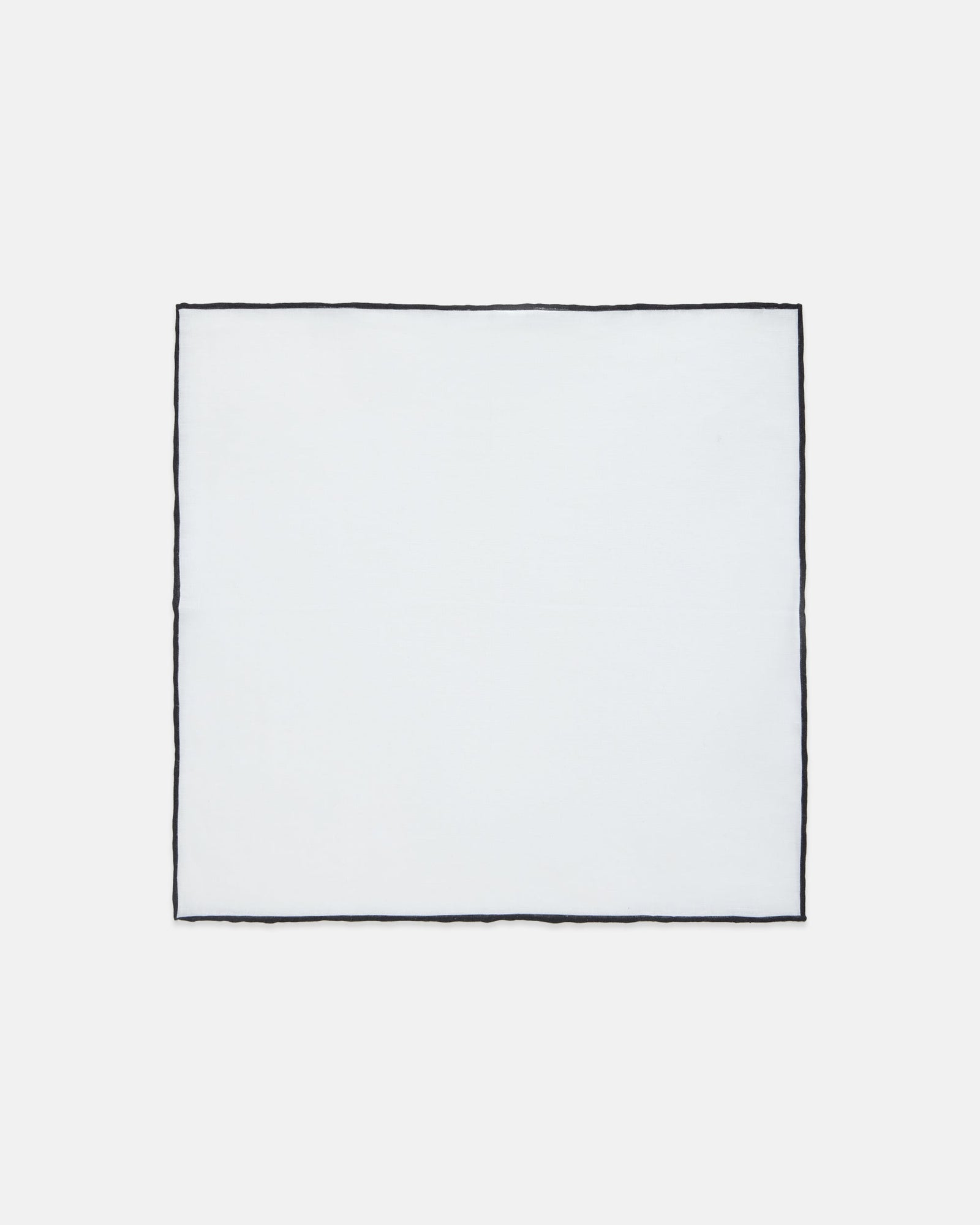 Made In Italy With Black Edge Linen Pocket Square