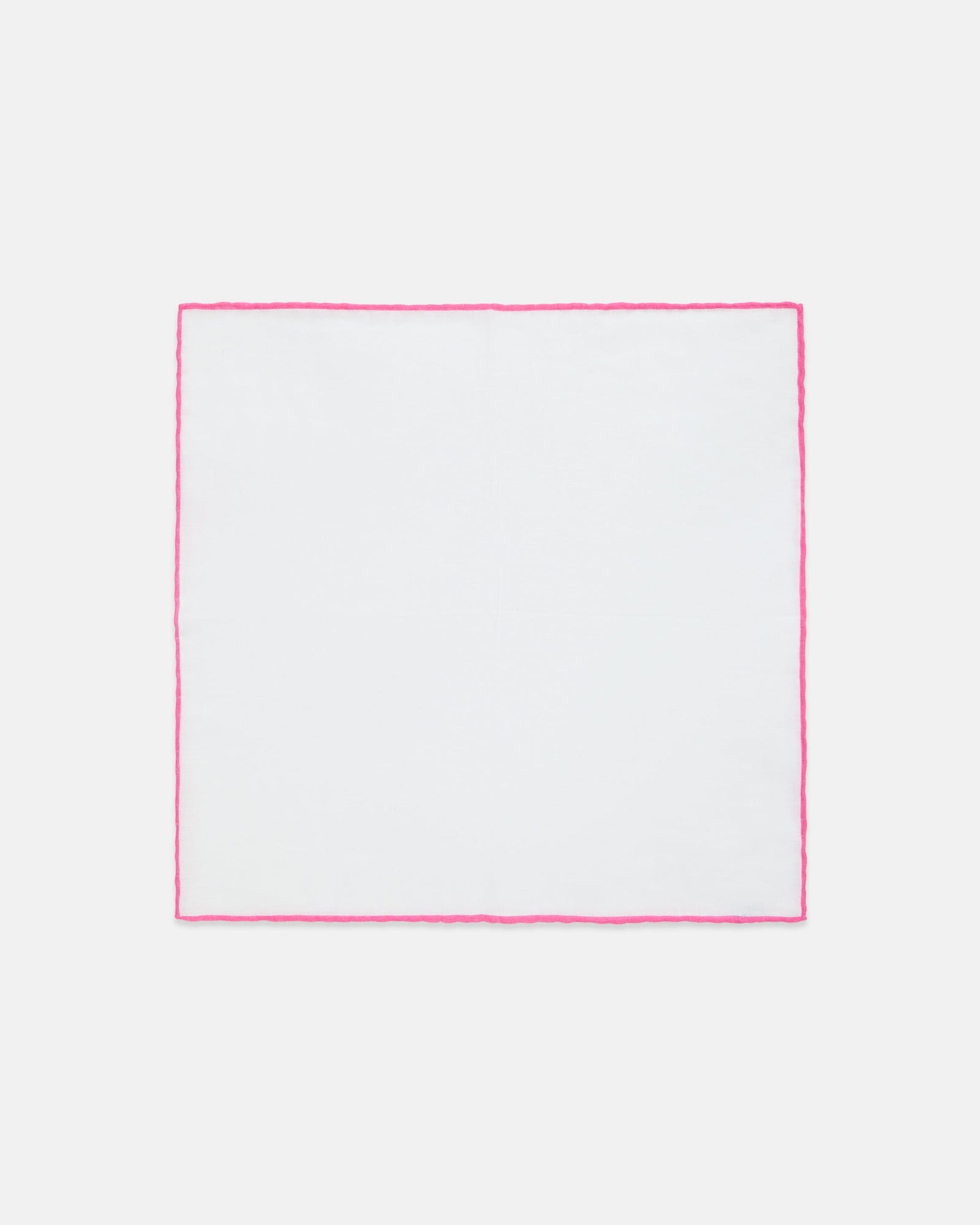 Made In Italy With Pink Edge Linen Pocket Square