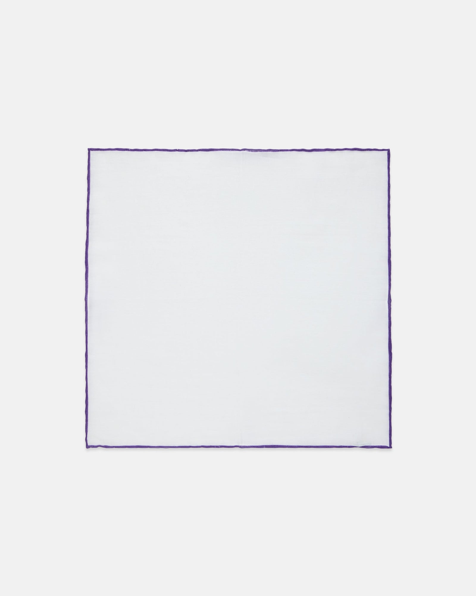 Made In Italy With Purple Edge Linen Pocket Square