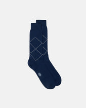 Made In Italy Tonal Argyle Cotton Mid Calf Socks