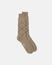 Made In Italy Tonal Argyle Cotton Mid Calf Socks