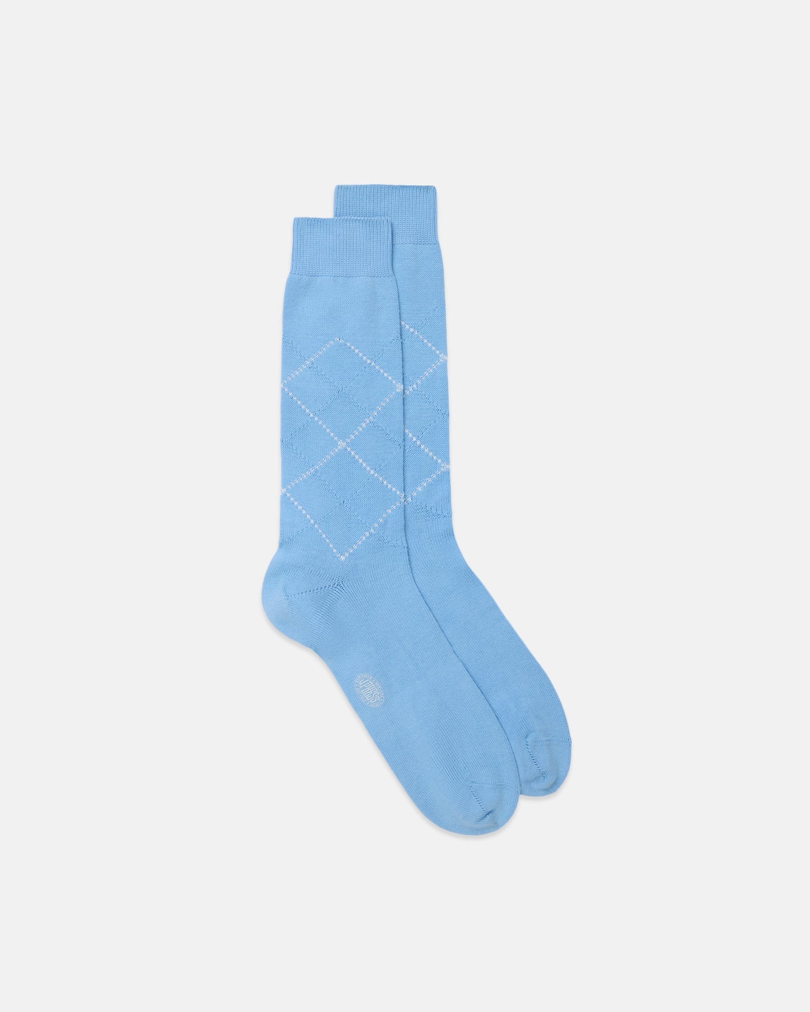 Made In Italy Light Tonal Argyle Cotton Mid Calf Socks