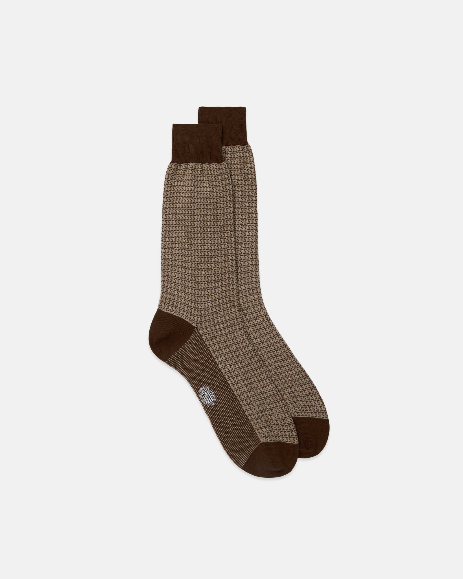 Made In Italy Houndstooth Cotton Mid Calf Socks