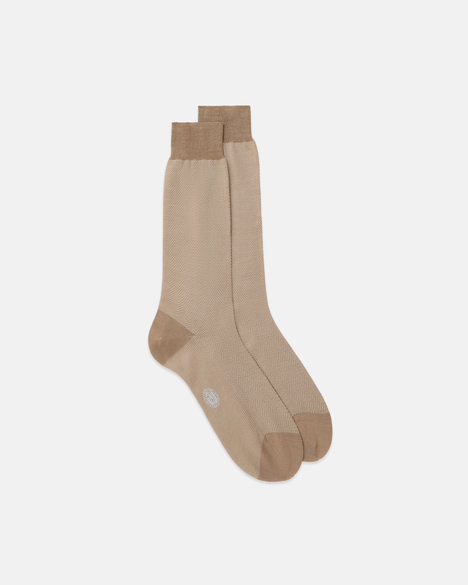 Made In Italy Herringbone Cotton Mid Calf Socks