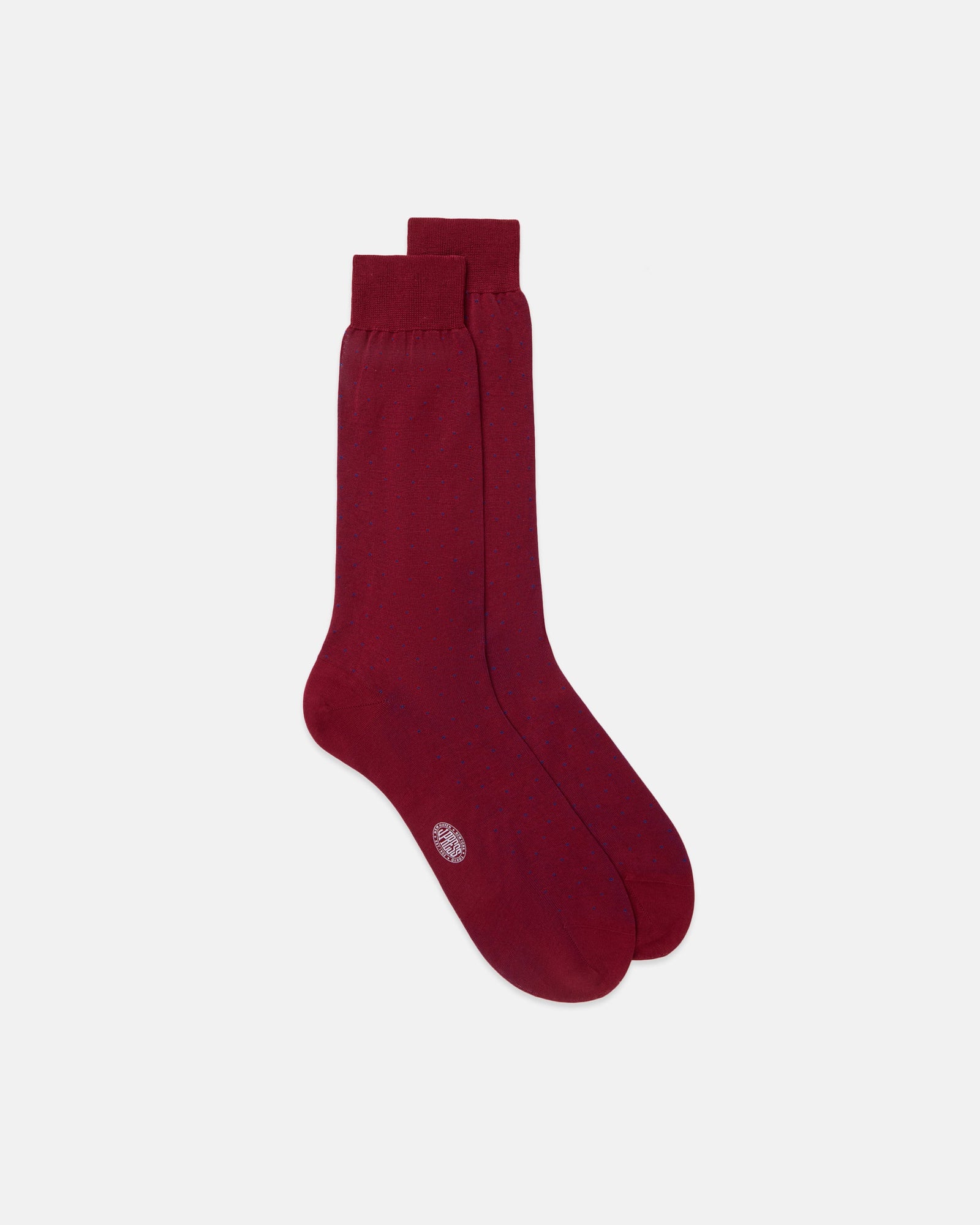 Made In Italy Red Dot Cotton Mid Calf Socks