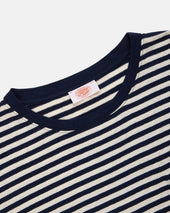 Armor Lux White Stripe Cotton Linen T Shirt