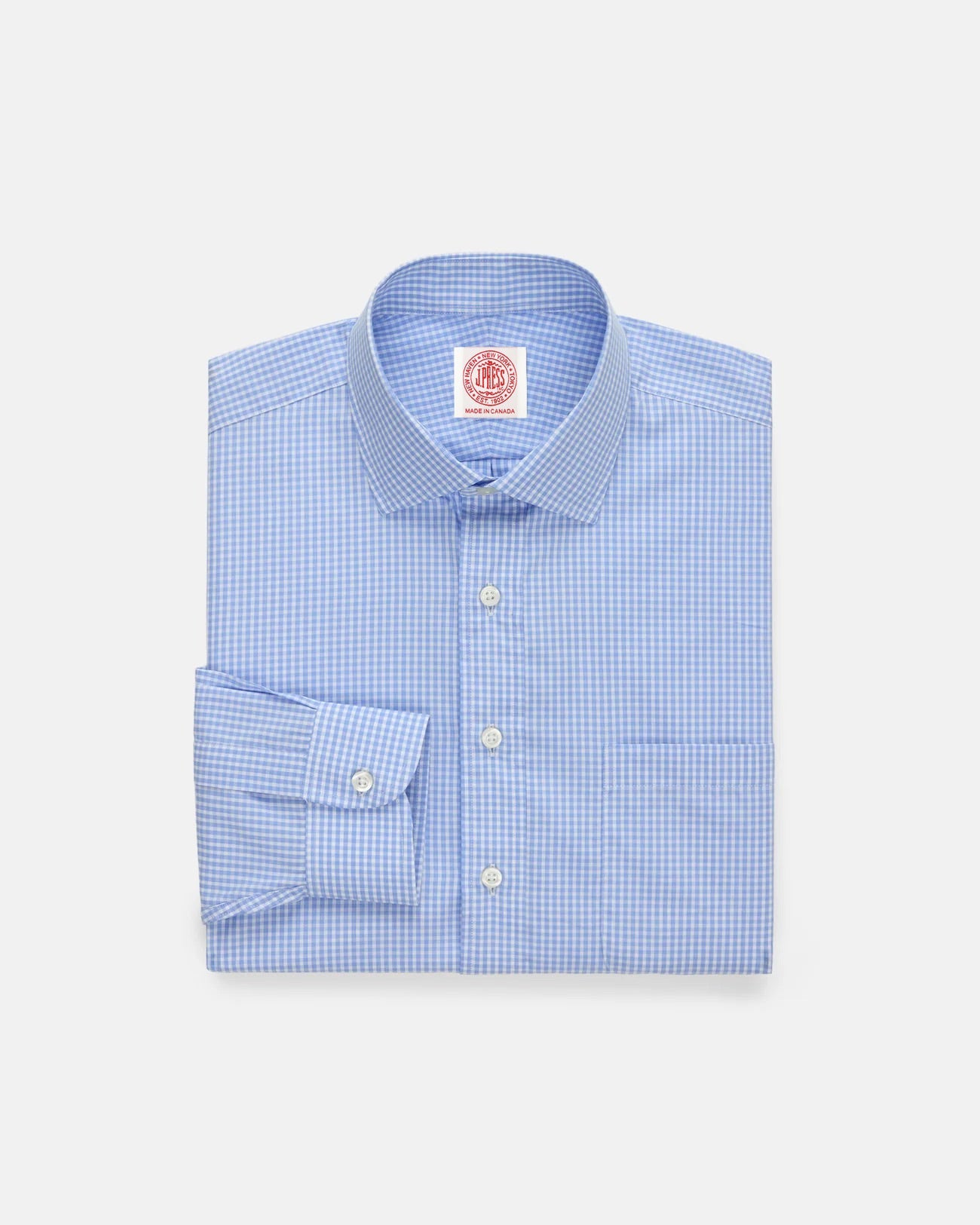 Made In Canada Gingham Spread Collar Dress Shirt Classic Fit
