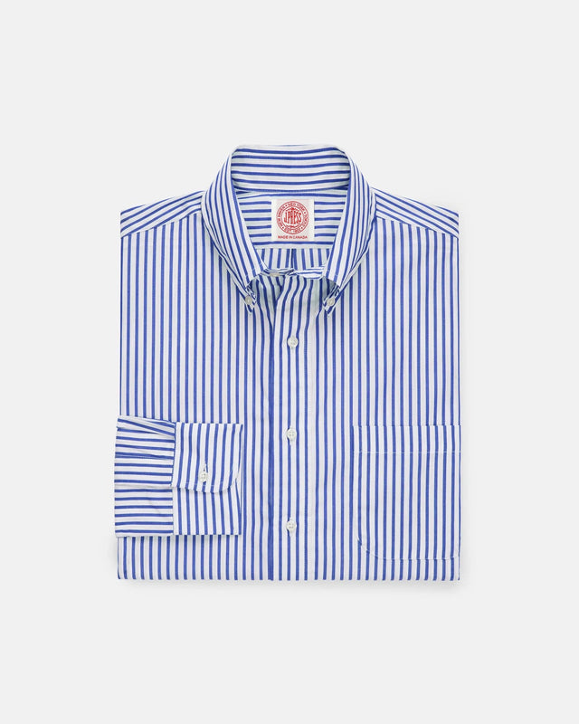 Made-in-Canada Blue Butcher Stripe Button Down Shirt - Classic Fit