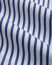 Made-in-Canada Navy Butcher Stripe Button Down Shirt - Classic Fit