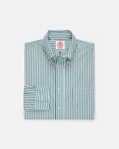 Made In Canada Green Butcher Stripe Button Down Shirt Classic Fit