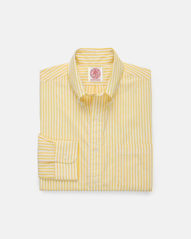 Made-in-Canada Yellow Butcher Stripe Button Down Shirt - Classic Fit