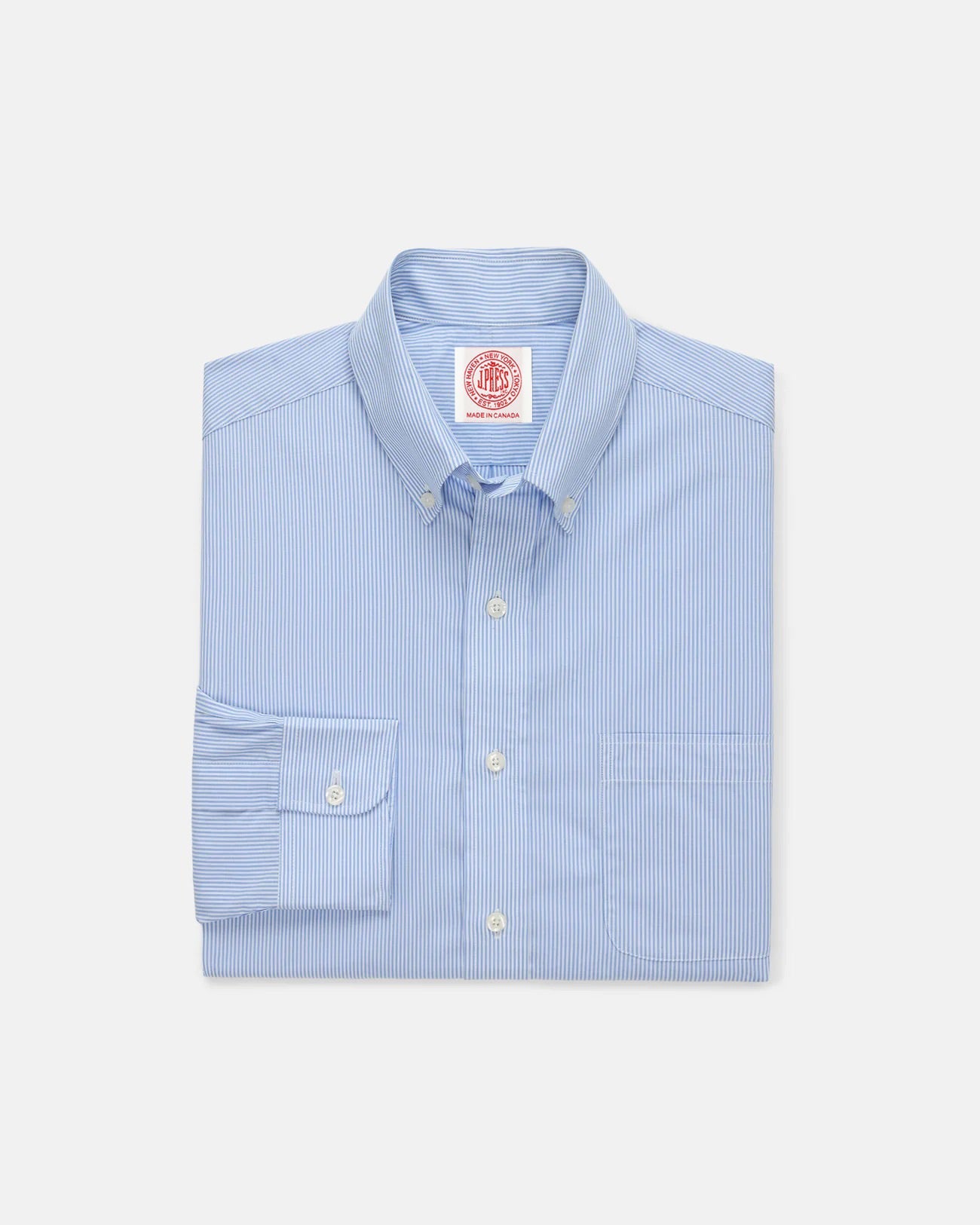 Made In Canada Medium Hairline Stripe Button Down Shirt Classic Fit