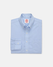 Made-in-Canada Medium Blue Hairline Stripe Button Down Shirt - Classic Fit