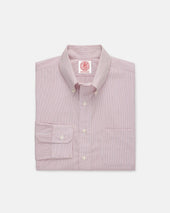 Made-in-Canada Red Pinstripe Button Down Shirt - Classic Fit